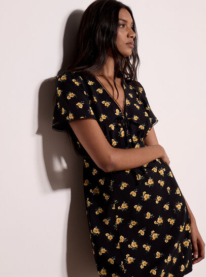 Vintage Floral Mini Tea Dress