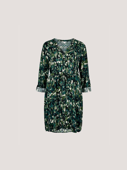 Abstract Brushstroke Shirt Mini Dress