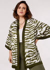 Curve Tiger Open Kimono, Khaki, large