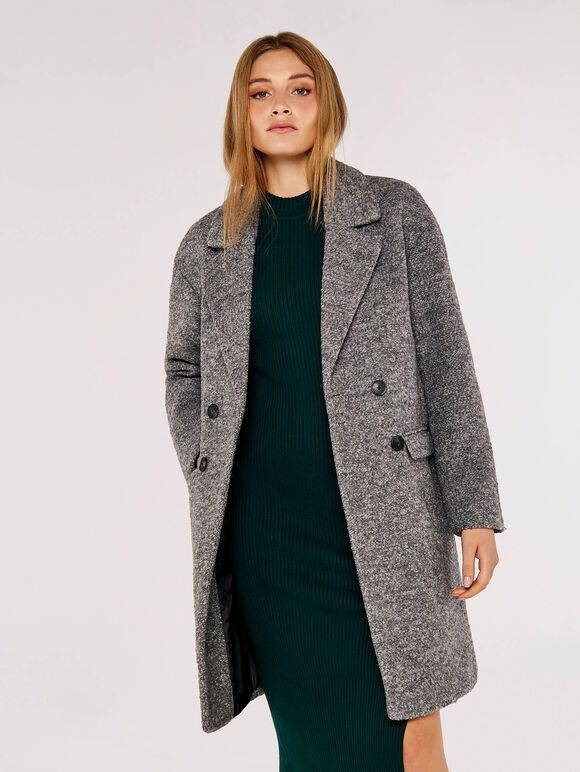 Double-Breasted Boucle Coat | Apricot Clothing