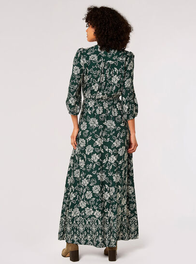 Floral Print Wrap Maxi Dress