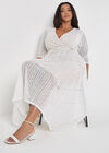 Curve Lace Wrap Midi Dress, Cream, large