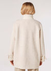 Tight Knit Borg Oversized Coat, Cream, large