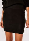 Boucle Knitted Mini Skirt, Black, large