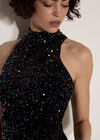 Velvet Sequin Mini Dress, Assorted, large