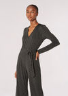 Teardrop Wrap Jersey Jumpsuit, Green, large