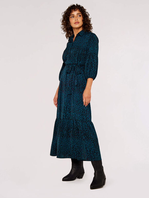 Animal Print Maxi Dress, Green, large