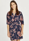 Leaf Knot Kimono Dress, Navy, large