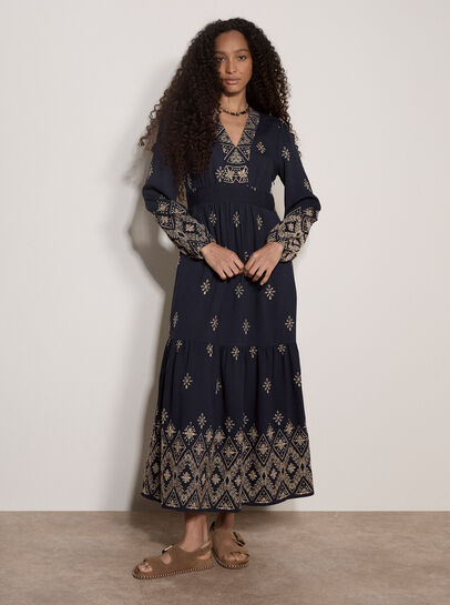 Boho Embroidered Maxi Dress