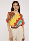 Tie Dye Oversized Top, Orange, large