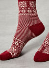 Snowflake Socks, Red, large