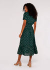 Gold Foil Oval Midi Dress, Green, large