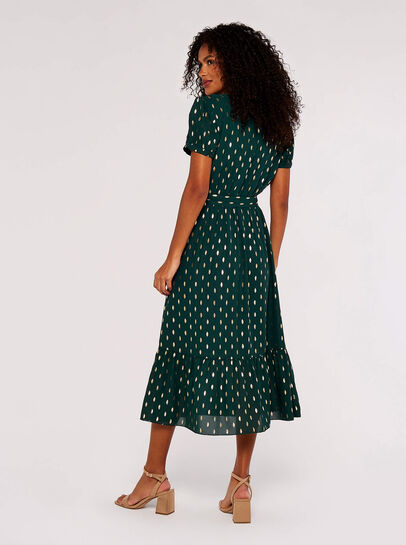 Gold Foil Oval Midi Dress