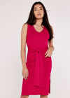 V-Neck Bodycon Knit Dress, Fuchsia, large