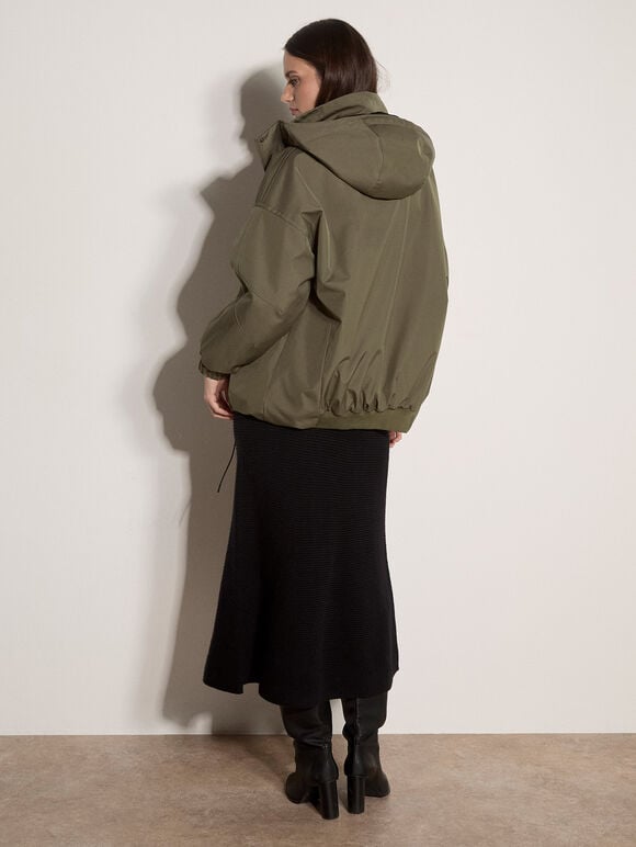 Technical Parka Jacket, Khaki, large