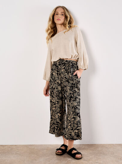 Batik Leaf Culotte Trousers