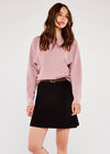 Knitted Mini Skirt, Black, large