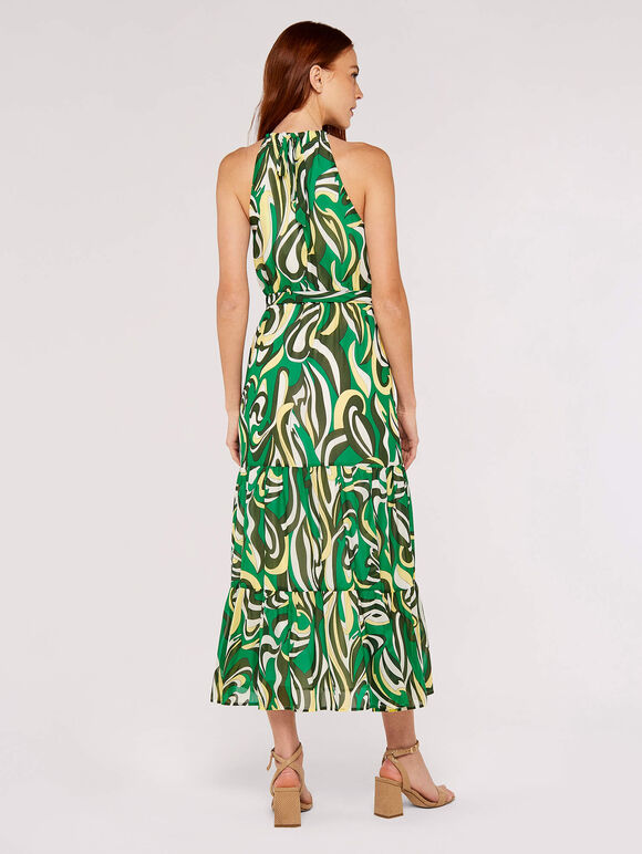Swirl  Halterneck Dress, Green, large