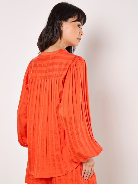 Self Stripe Shirt, Orange, large