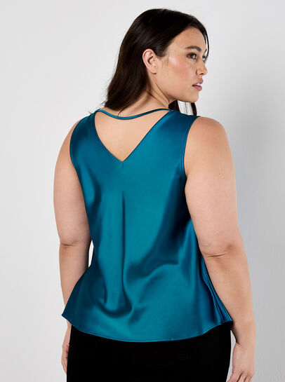 Curve Satin Cowl Neck Top