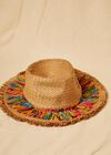 Fringed Straw Mexico Hat, Stone, large