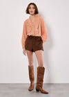 Lightweight Ruffle Blouse, Peach, large