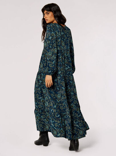 Boho Floral Print Maxi Dress