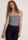 Stripe Bandeau Top, Navy, large