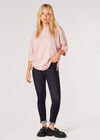 Soft Touch Drawstring Batwing Top, Pink, large