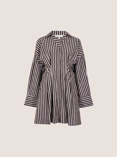 Stripe Shirt Cotton Mini Dress