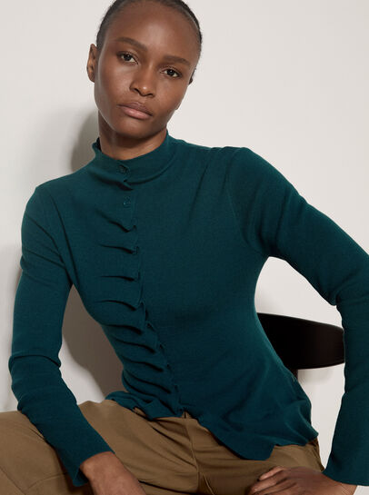 Fine Knit Ruched Cardigan