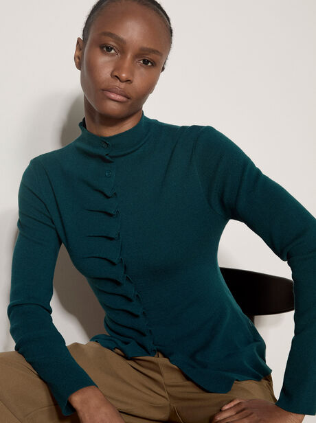 Fine Knit Ruched Cardigan