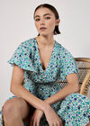 Watercolour Floral Midi Dress, Blue, large