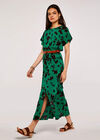 Floral Leaf Smock Dress, Green, large