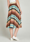 Orange Metallic Midi Skirt, Rust, large