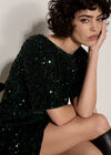 Sequin Embellished Mini Dress, Green, large