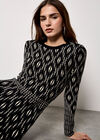 Diamond Knitted Midi Dress, Black, large