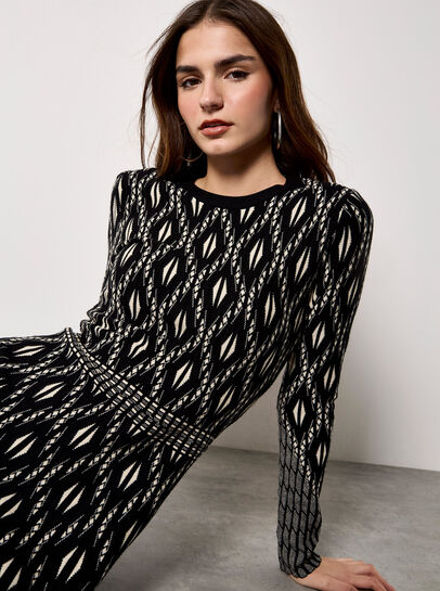Diamond Knitted Midi Dress
