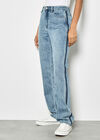 Emily Contrast Seam Straight Leg Jeans, Blue, large