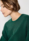 Stud Embellished Batwing Jumper, Green, large