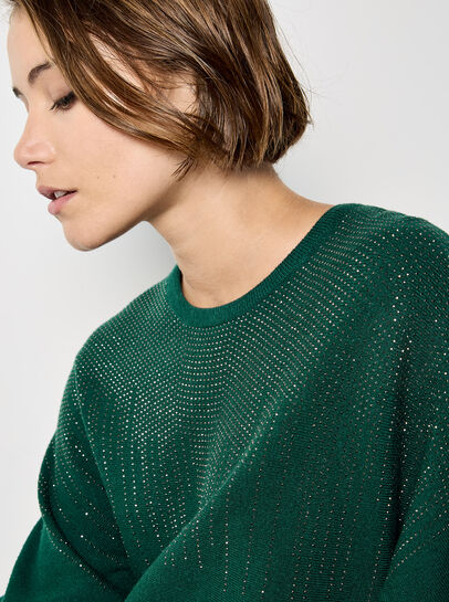 Stud Embellished Batwing Jumper