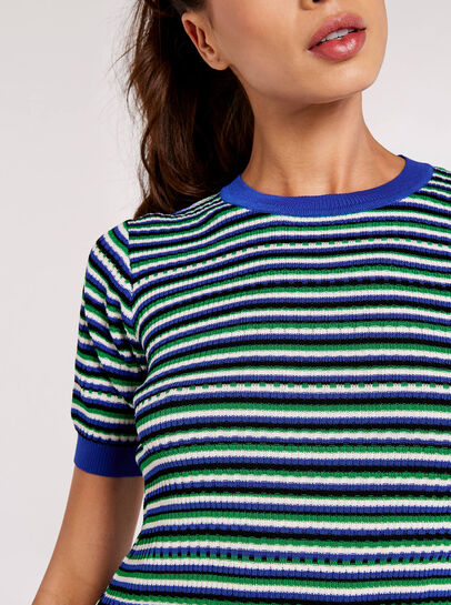 Multi Stripe Knitted Midi Dress