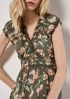 Jasmine Floral Wrap Maxi Dress, Khaki, large