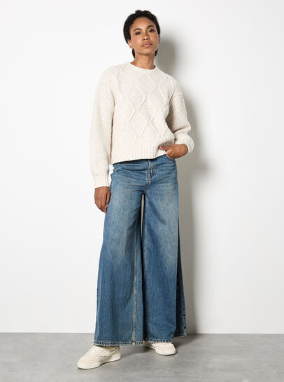 Chunky Cable Knit Crop Jumper