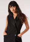 Sparkle Tweed Blazer Mini Dress , Black, large
