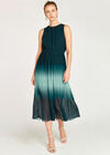 Ombre Grecian Neck Midi Dress, Green, large