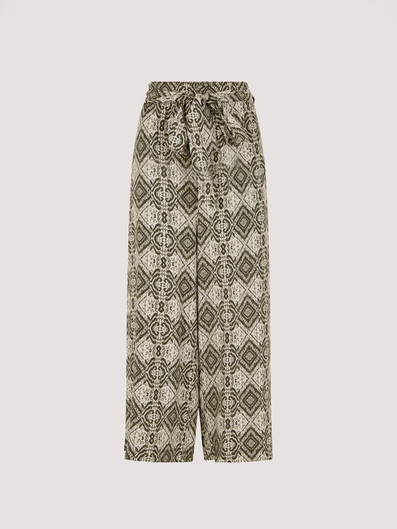 Ikat tile culotte, Khaki, large