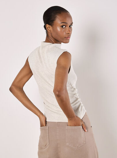 High Neck Side Ruched Top