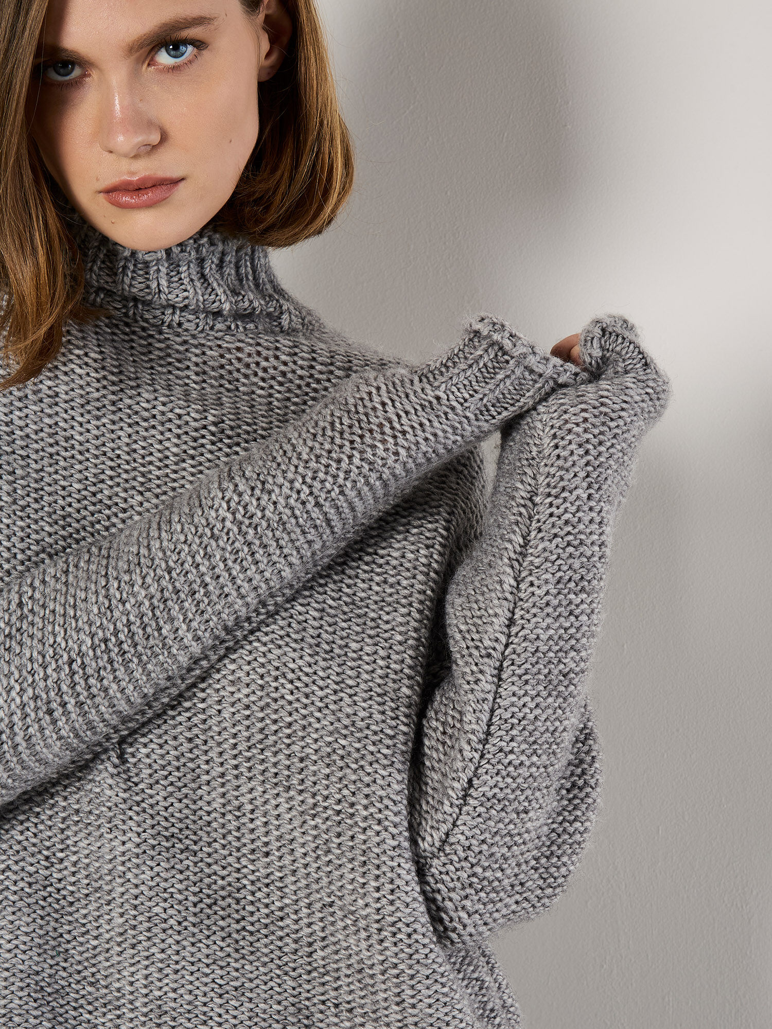 Grey chunky jumper hotsell