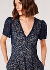 Lined Ornate Lace Jumpsuit, Navy, large